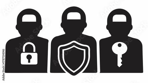 Lockdown security team ready to protect your data, featuring shield, key, and padlock, a modern symbol of digital safety and robust protection layers