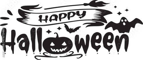  spooky and festive banner adorned with classic Halloween icons.  The banner sets the stage for a night filled with eerie fun and seasonal cheer.