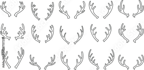 Collection of deer antlers, perfect for rustic and natureinspired designs