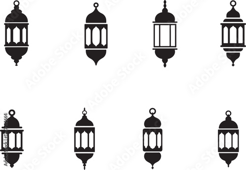 Islamic lanterns decorative elements arabic ramadan