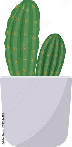 鉢に入ったかわいいサボテンのイメージイラスト