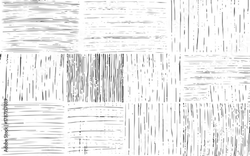 Grunge textures set. Collection of vector, distress, textures, Line crosshatch patterns.Grain noise particles. vector design on transparent background.