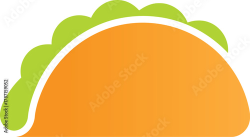 Print Flat Design Taco Food Icon with Gradient Color and Filling Vector illustration