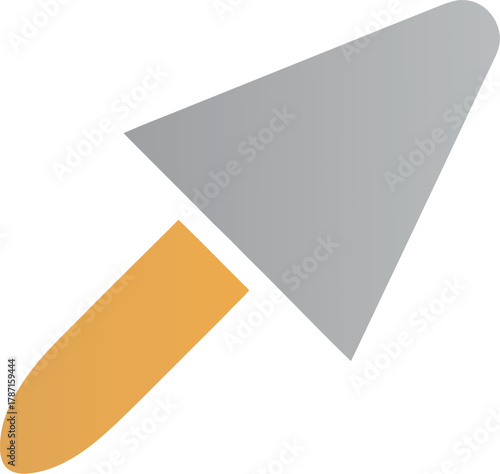 Print Flat Design Trowel Construction or Gardening Tool Icon Vector illustration