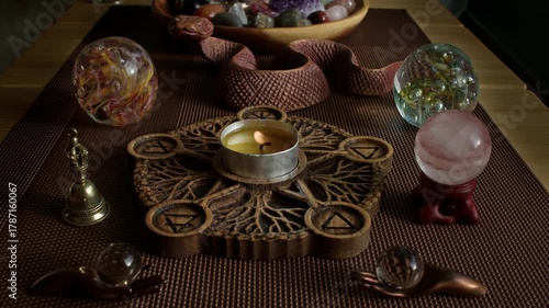 Pentacle Candle Holder and Other Witchcraft Tools.