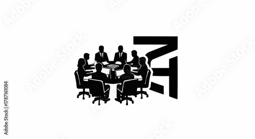 Business meeting with people around a table.