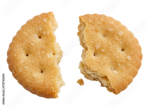 Wallpaper Mural Crispy cracker round biscuit broken half salty texture golden brown snack Torontodigital.ca