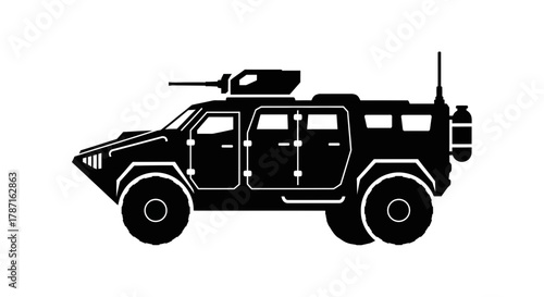 Strong armored vehicle illustration for military defense concepts