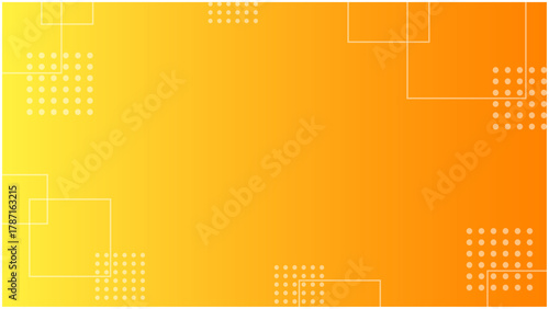 オレンジグラデーションと幾何学模様のシンプルなフレーム背景	
