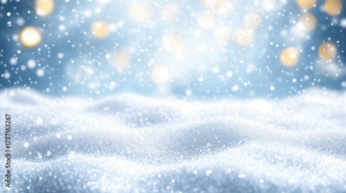 Wallpaper Mural Merry Christmas Snowy Scene with Warm Bokeh Highlights Torontodigital.ca