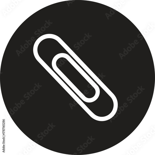 paperclip icon line vector design. Paper clip icon vector, representing document organization, attachment, and simple office tools.