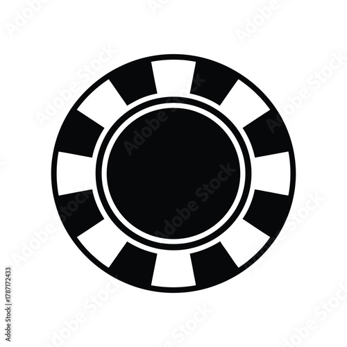 Casino Poker Chip Vector Icon: Gambling, Game, Bet, Money Symbol
