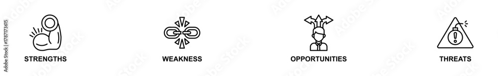 Φωτογραφία Banner web of Swot icons vector illustration