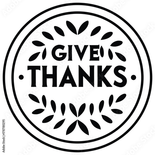 A black silhouette of a give thanks