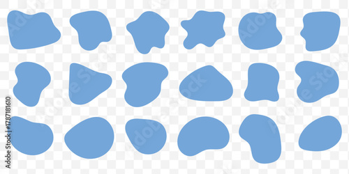 Random organic blob shapes. Black cube drops. Liquid organic amoeba silhouette blob in modern style. Various shapes of irregular blobs. organic blob shape irregular form abstract vector illustration 