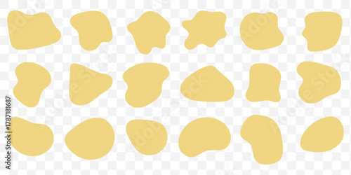 Random organic blob shapes. Black cube drops. Liquid organic amoeba silhouette blob in modern style. Various shapes of irregular blobs. organic blob shape irregular form abstract vector illustration 