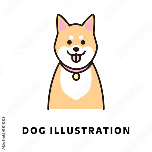 柴犬のアイコンイラスト_正面