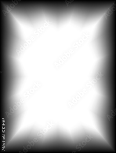 Soft Vignette Zigzag Border or Edges Isolate on Transparent Background.