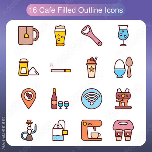Cafe Interior And Customer Experience Filled Outline Icons Set 3
