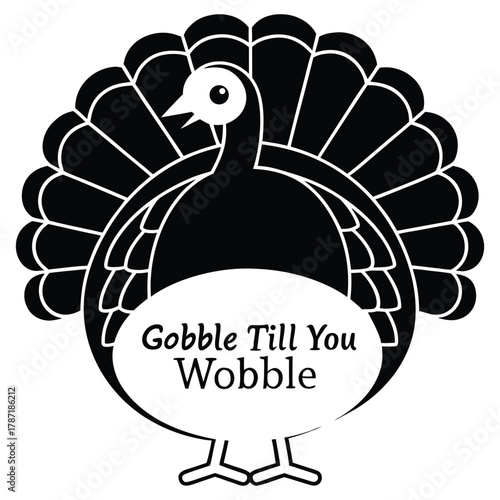A black silhouette of a gobble till you wobble
