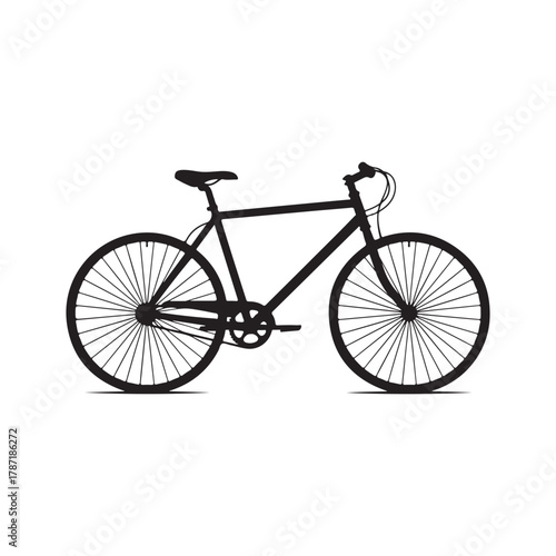 Classic urban bicycle silhouette graphic icon isolated design