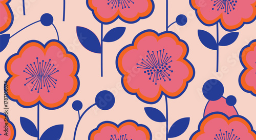 Vibrant floral pattern design perfect for spring projects and textiles