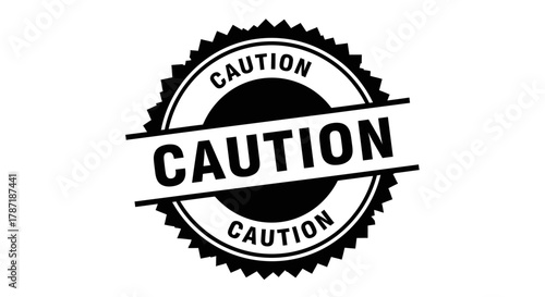 Bold caution stamp for attention grabbing safety alerts and warnings