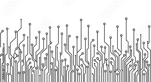 Modern technology circuit board design on white for futuristic feel