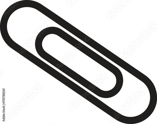 paper clip icon line vector design. Paper clip icon vector, representing document organization, attachment, and simple office tools.Office stationery paperclip for apps, web design. 