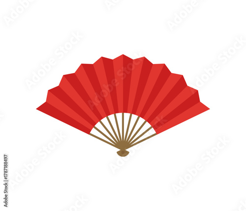 赤扇子,フラットイラスト