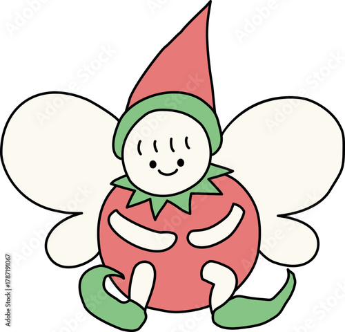 심플한 크리스마스 일러스트 날개 요정