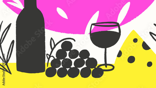 illustration of a bottle of wine