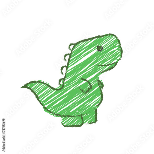 Cartoon Crayon Dinosaur Hand-drawn Element