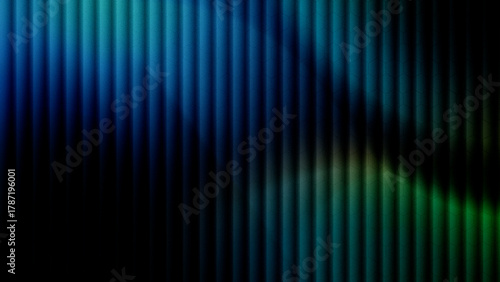 dark abstract futuristic blue cyan green cool color gradient with shadow over vertical stripes