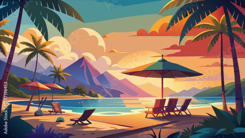 tropical beach scene