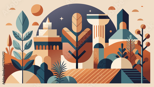 vector illustration of a beach