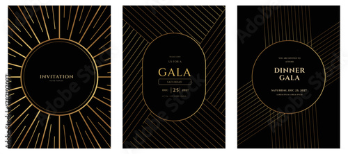 Luxury Dinner Gala Invitations  Geometric Art Deco Style, 25, 2027