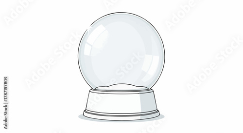 A clear vector illustration of an empty snow globe, perfect for winter and Christmas themes, ready for customization