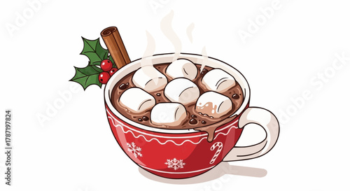 Christmas winter vector illustration of a blue gift box with ribbon and bow, perfect for holiday greetings