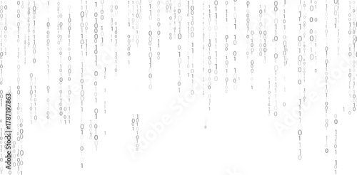 Digital Binary Rain Background  Falling 0, 1 Code Stream
