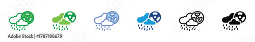 Acid Rain Icon – Environmental Pollution, Toxic Cloud, and Industrial Contamination Vector