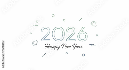 Happy New Year 2026 vector illustration for winter celebration