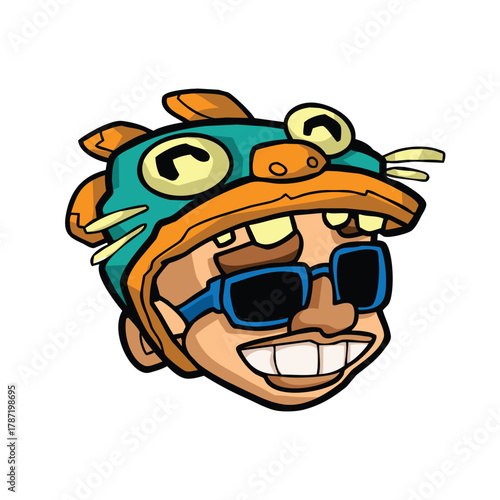 Cartoon Character Vibrant Street Graffiti Art 