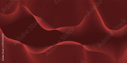 Contemporary technology cover design set. Luxury background with red line pattern (guilloche curves). Premium vector tech backdrop for business layout, digital certificate, formal brochure template