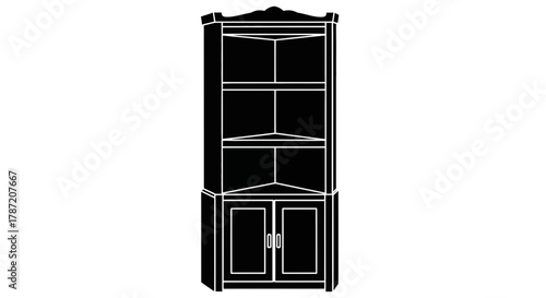 Add elegant storage with this classic corner cabinet silhouette design