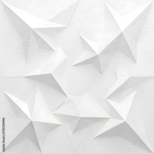 Abstract White Background: Origami Paper Tessellation, Crisp Matte