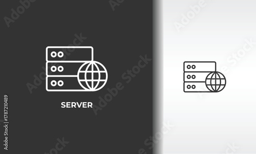 Server Vector, Icon Or Logo Sign Isolated Symbol Illustration