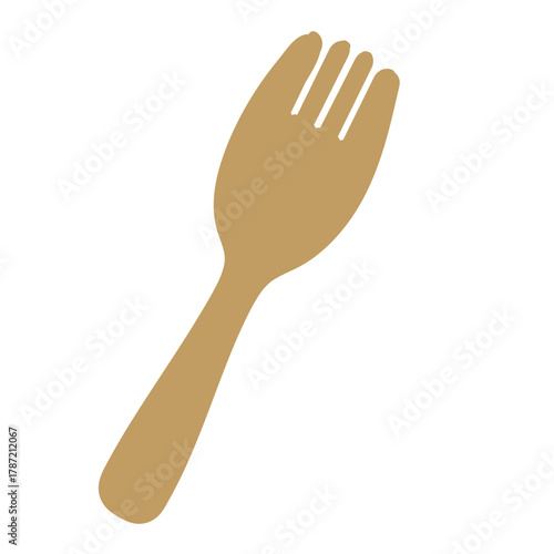 木製のフォーク　イラスト