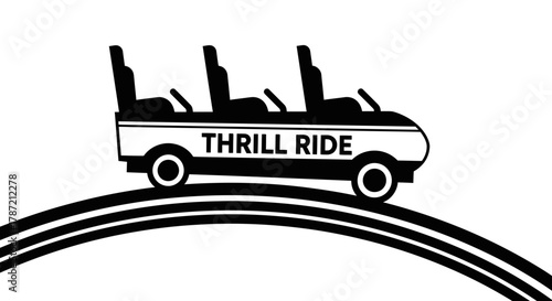 Experience the Thrill Ride on a Roller Coaster in Black and White