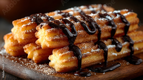 churro with chocolate sauc